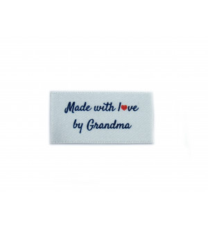 Made with love by Grandma labels large flat - 16, 32 or 48 pack (four ribbon colours)