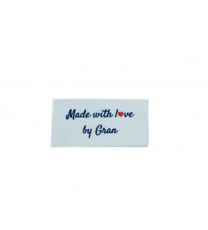 Made with love by Gran Labels large flat - 16, 32 or 48 Pack (four ribbon colours)