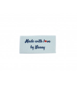 Made with love by Nanny labels large flat - 16, 32 or 48 pack (four ribbon colours)