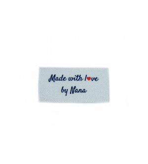 Made with love by Nana labels large flat - 16, 32 or 48 pack (four ribbon colours)