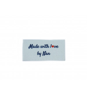 Made with love by Nan labels large flat - 16, 32 or 48 pack (four ribbon colours)