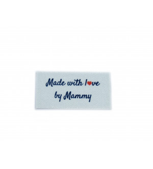 Made with love by Mammy labels large flat - 16, 32 or 48 pack (four ribbon colours)