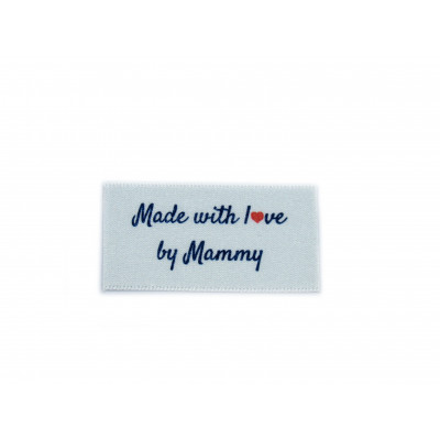 Made with love by Mammy labels large flat - 16, 32 or 48 pack (four ribbon colours)