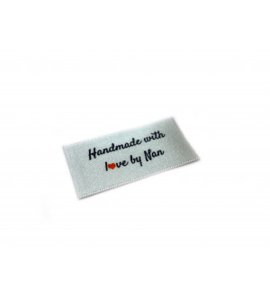Handmade with love by Nan labels large flat - 16, 32 or 48 pack (four ribbon colours)