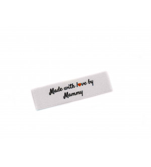 Made with love by Mammy labels small flat  - 40 Pack (four ribbon colours)