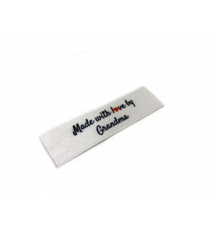 Made with love by Grandma labels small flat - 40 pack (four ribbon colours)