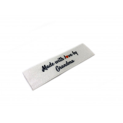 Made with love by Grandma labels small flat - 40 pack (four ribbon colours)