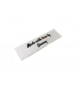Made with love by Granny labels small flat  - 40 Pack (four ribbon colours)