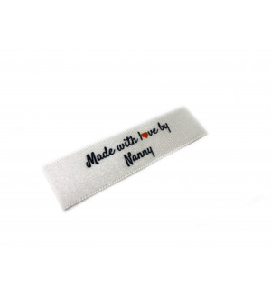 Made with love by Nanny labels small flat -  40 pack (four ribbon colours)