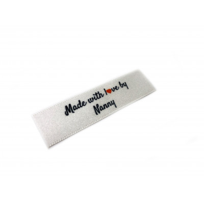 Made with love by Nanny Labels Small - 40 Pack (four ribbon colours)