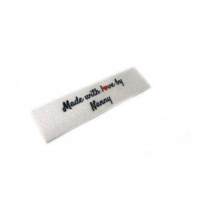 Made with love by Nanny labels small flat -  40 pack (four ribbon colours)