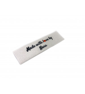 Made with love by Nana labels small flat - 40 pack (four ribbon colours)