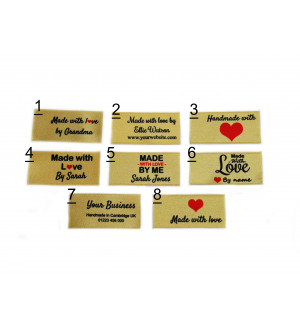 Made with love labels in gold (8 designs 25x40mm Flat)