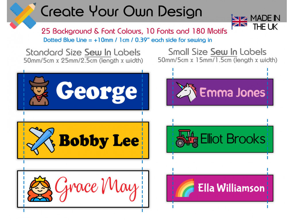 Sew in Name Labels - From 10 labels