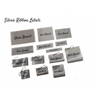 Silver Custom Fabric Labels - New Design