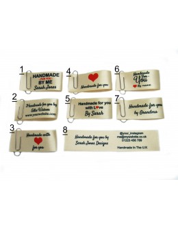 Handmade for you labels in cream large fold (8 designs)