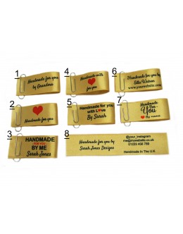 Handmade for you labels in gold large fold (8 design)