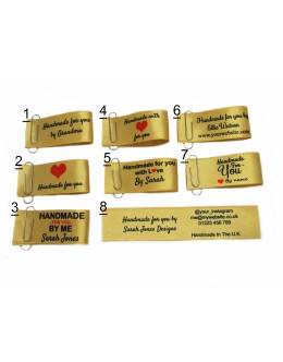 Handmade for you labels in gold (8 designs 25x50mm Fold)