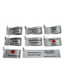 Handmade for you labels in silver (8 designs 25x50mm Fold)