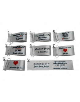 Handmade for you labels in silver large fold (8 designs)