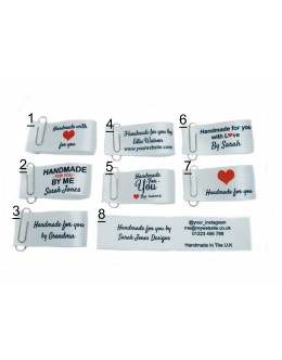 Handmade for you labels in white (8 designs 25x50mm Fold)