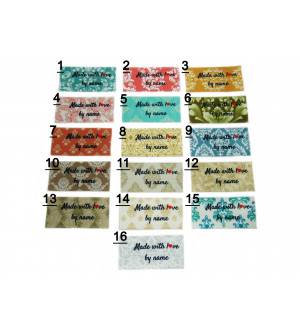  Made with love labels large flat (16 damask designs)