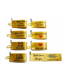 Made with love labels in gold (8 designs 25x50mm Fold)