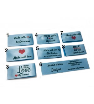 25x50mm Light Blue Made and Handmade with love labels