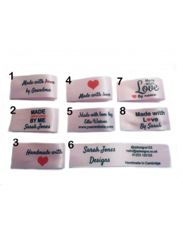 Made with love labels in light pink (8 designs 25x50mm Fold)