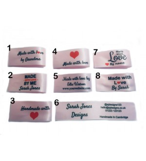 Made with love labels large fold in light pink (8 designs)