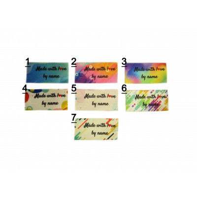 Made with love labels large flat (7 geometric designs)
