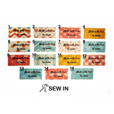  Made with love labels large flat (15 scrapbook designs)