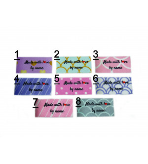 Made with love labels large flat (8 pastal designs)