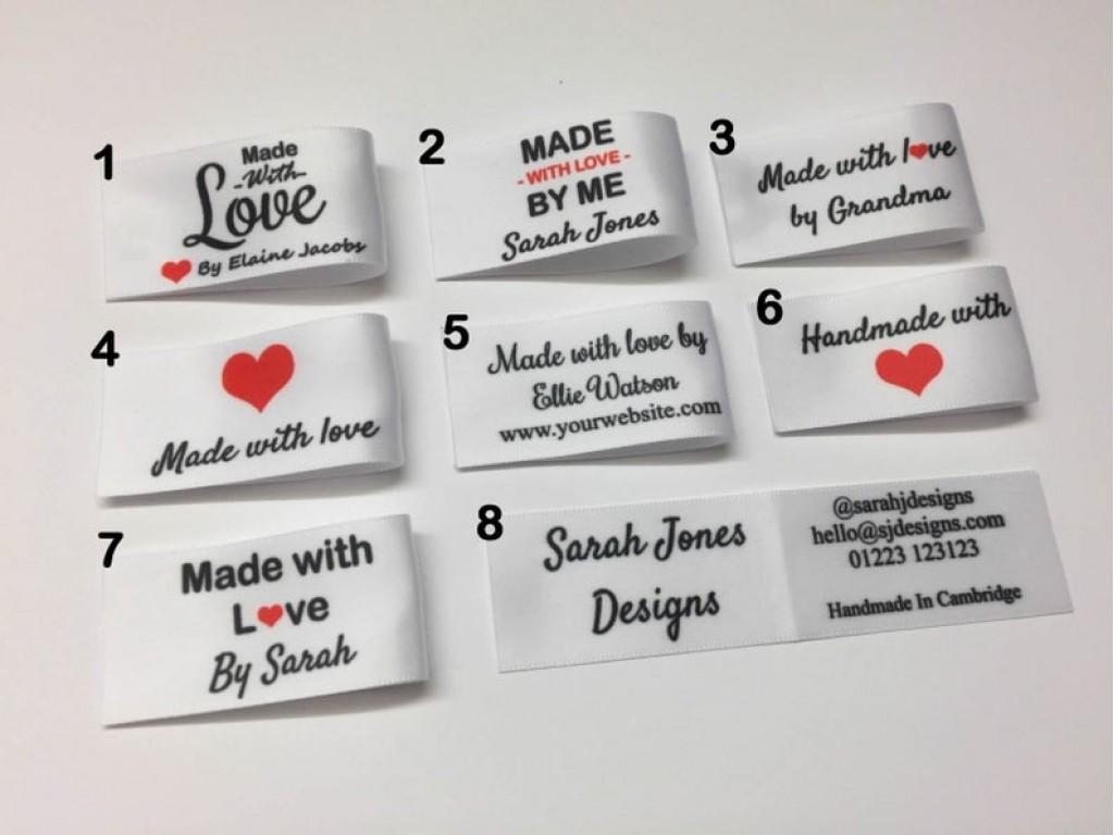 25x50mm White Made and Handmade with love labels