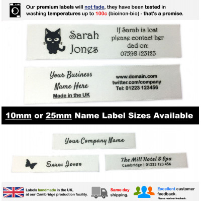 10mm & 25mm Bridal Name Labels