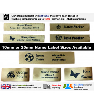10mm & 25mm Gold Name Labels