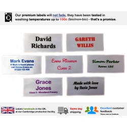 25x50mm White Name Flat Labels (16, 32 or 48 Pack)