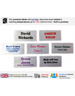 25x50mm White Name Flat Labels (16, 32 or 48 Pack)