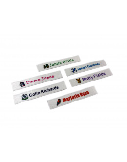 10x50mm Flat White Full Colour Name Labels (30 or 60 Pack)