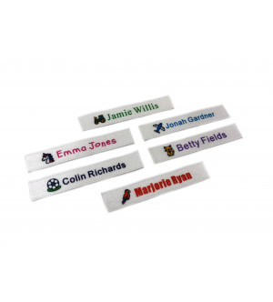 10x50mm Flat White Full Colour Name Labels (30 or 60 Pack)
