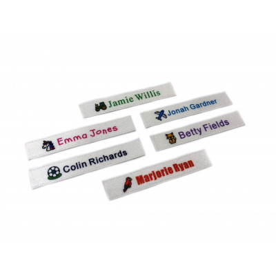 10x50mm Flat White Full Colour Name Labels (30 or 60 Pack)