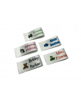 25x50mm Fold White Full Colour Name Labels (16, 32 or 48 Pack)