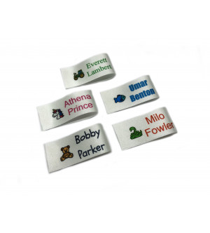 25x50mm Fold White Full Colour Name Labels (16, 32 or 48 Pack)