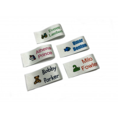 25x50mm Fold White Full Colour Name Labels (16, 32 or 48 Pack)