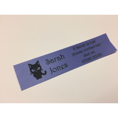 10mm & 25mm Purple Personalised Sew In Clothes Name Labels - Cambridge
