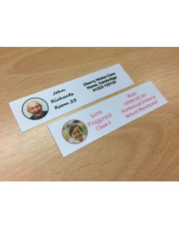 25mm White Photo Name Labels (16,  34 or 48 Pack)