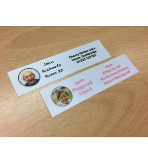 25mm White Photo Name Labels (16,  34 or 48 Pack)