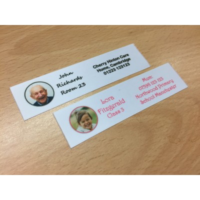 25mm White Photo Name Labels (16,  34 or 48 Pack)